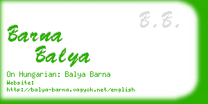 barna balya business card